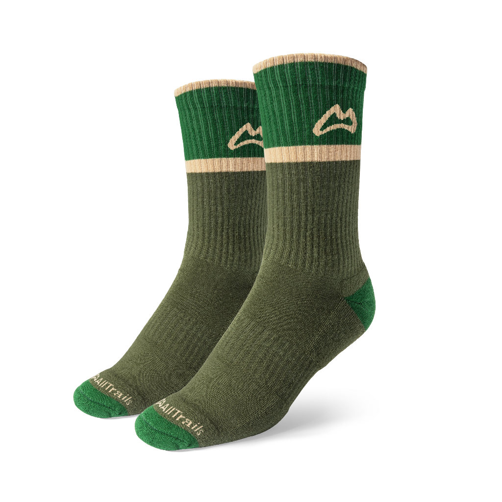Merino wool socks - G0930 - Green Trail