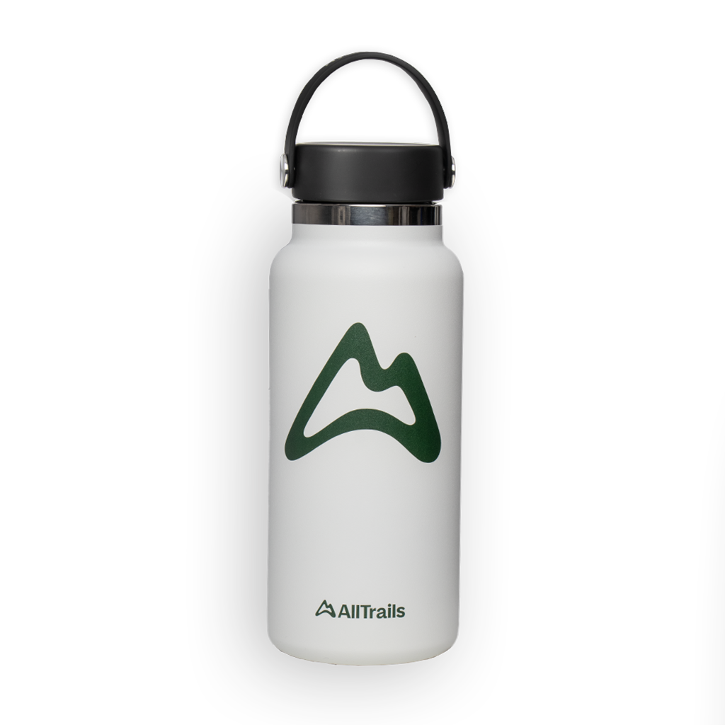 AllTrails × Hydro Flask 32 Wide Mouth Bottle White
