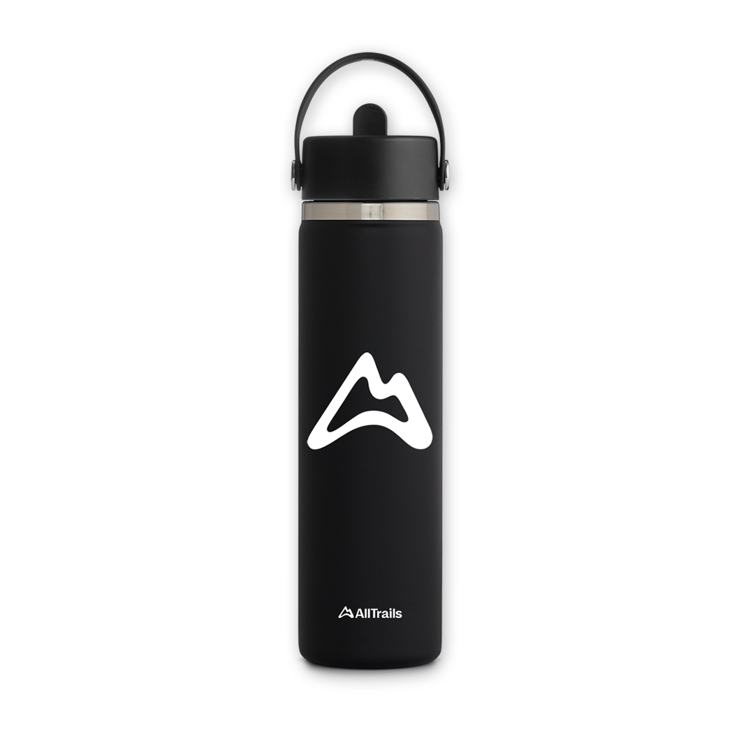 AllTrails × Hydro Flask 24 Bottle with Flex Straw Cap Black