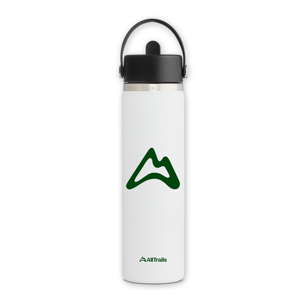 AllTrails × Hydro Flask 24 oz. Bottle with Flex Straw Cap - White Drinkware Hydro Flask   