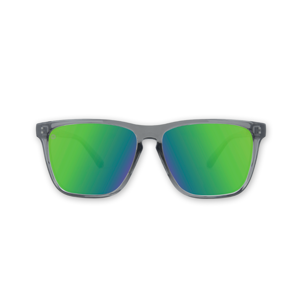 Knockaround Fast Lanes Sport Sunglasses - Clear Gray/Green Moonshine