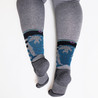 ToughCutie Eve Ladies' Light Weight Merino Wool Hiker Crew - Grey Bear Socks ToughCutie