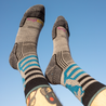 ToughCutie Eve Ladies' Light Weight Merino Wool Hiker Crew - Grey Bear Socks ToughCutie